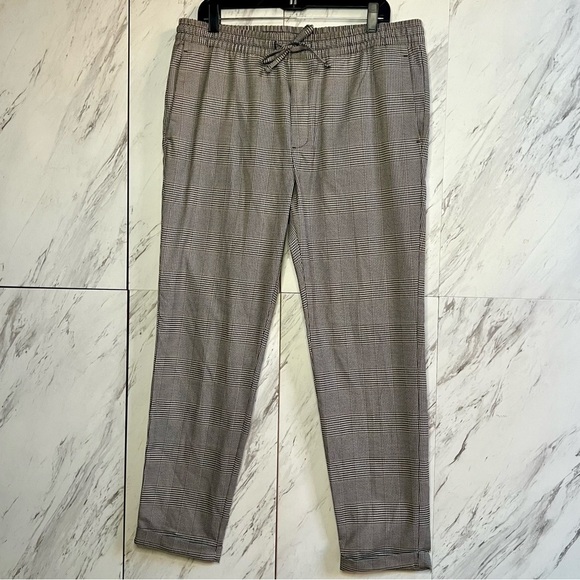 H&M Plaid Business Pocket Stretch Pants SZ L - Picture 1 of 6